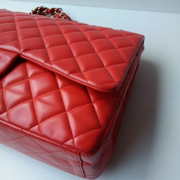 Authentic Chanel Maxi Red Lamb GHW ( sold) - Picture 8 of 8